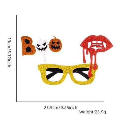 Halloween-lasit juhlapukukoristelu - BOO + huulet