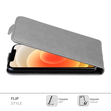 iPhone 12 MINI Suojakuori Lompakkokotelo (harmaa)