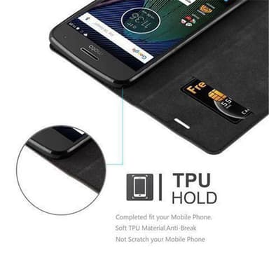 Motorola MOTO G5 PLUS Suojakuori Lompakkokotelo (Musta)