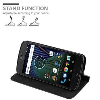 Motorola MOTO G5 PLUS Suojakuori Lompakkokotelo (Musta)