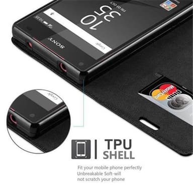 Sony Xperia Z5 COMPACT Suojakuori Kotelo (Musta)