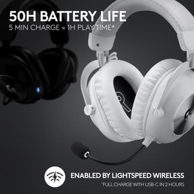 Logitech G Pro X 2 Lightspeed langattomat pelikuulokkeet (valkoinen)