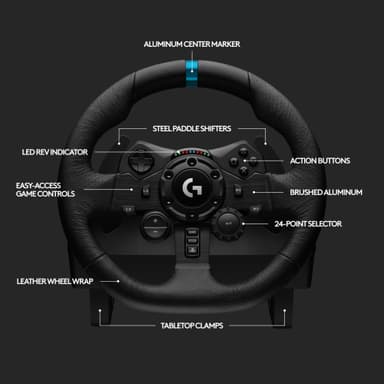 Logitech G923 rattiohjain ja polkimet (PC/PlayStation)
