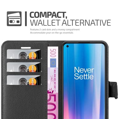 OnePlus Nord CE 2 5G Suojakuori Lompakkokotelo (Musta)