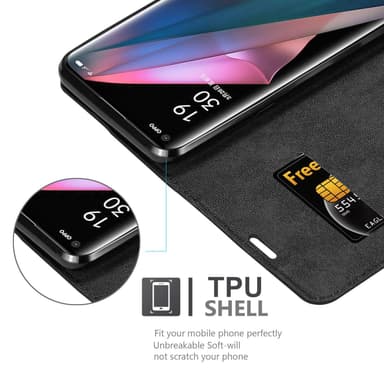 Oppo FIND X3 PRO Suojakuori Lompakkokotelo (Musta)
