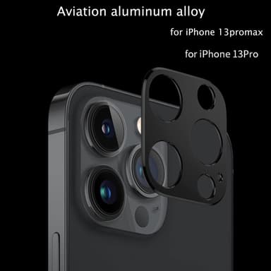 iPhone 13 Pro / 13 Pro Max linssinsuoja alumiiniseos Musta