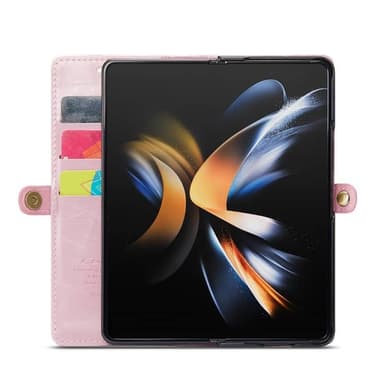 Lompakkokotelo 3-kortti aitoa nahkaa Samsung Galaxy Z Fold 5 - Vaaleap