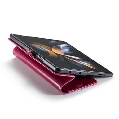 Lompakkokotelo 3-kortti aitoa nahkaa Samsung Galaxy Z Fold 5 - Viininp