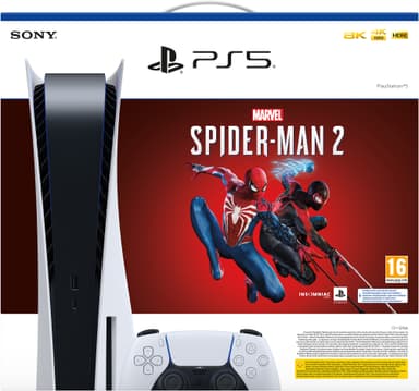 PlayStation 5 + Marvel's Spider-Man 2 pakkaus