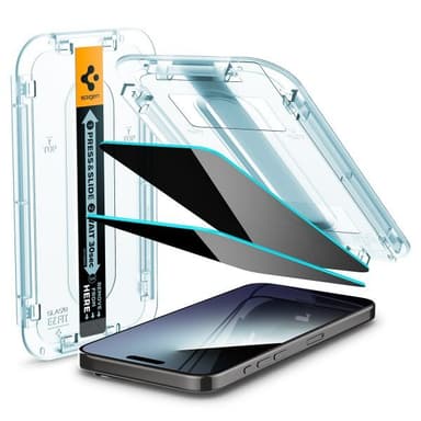 Spigen iPhone 15 Pro Max Näytönsuoja GLAS.tR EZ Fit Privacy 2-pakkaus