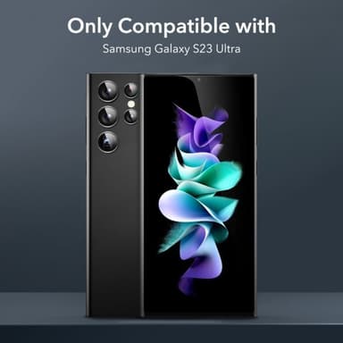 ESR Samsung Galaxy S23 Ultra Kameran linssinsuojus Camera Lens Protector Musta