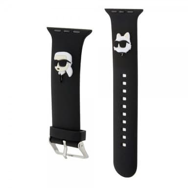 Karl Lagerfeld Apple Watch 38/40/41mm Ranneke Rubber NFT Karl & Choupette Musta