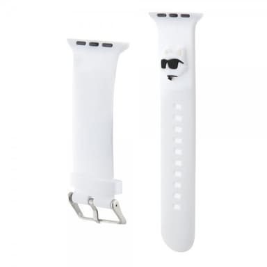 Karl Lagerfeld Apple Watch 42/44/45mm/Apple Watch Ultra Ranneke Rubber NFT Choupette Valkoinen