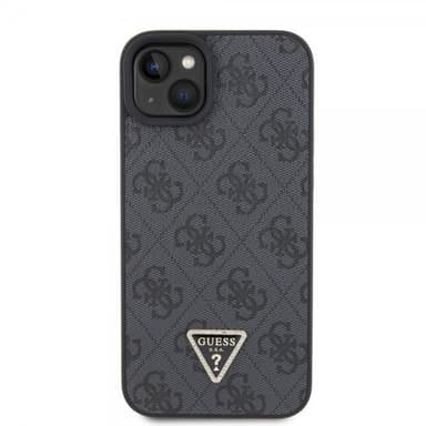 Guess iPhone 15 Kuori Metal Logo Strass Crossbody Strap Musta
