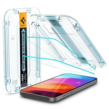 Spigen iPhone 15 Plus Näytönsuoja GLAS.tR EZ Fit 2-pakkaus