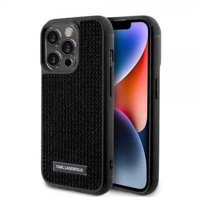 Karl Lagerfeld iPhone 15 Pro Kuori Rhinestone Musta