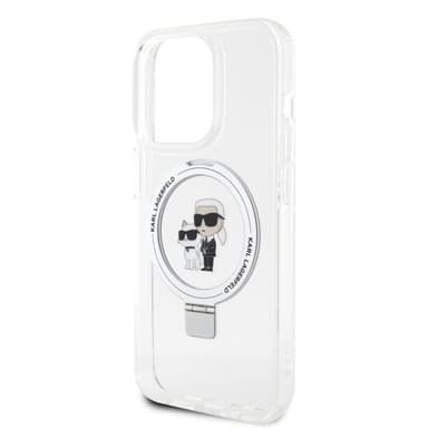Karl Lagerfeld iPhone 15 Kuori Ring Stand MagSafe Valkoinen