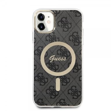 Guess iPhone 11 Kuori 4G Pattern MagSafe Musta