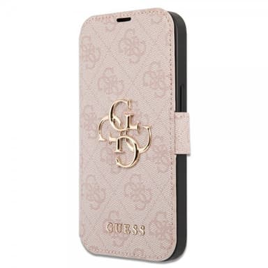 Guess iPhone 15 Pro Kotelo 4G Logo Vaaleanpunainen