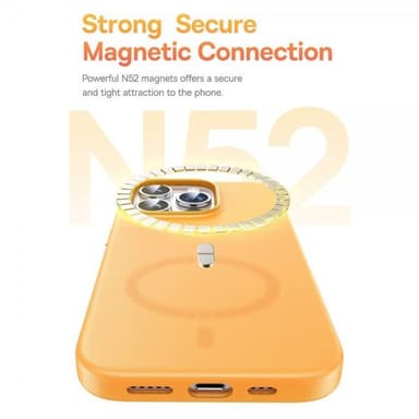 Baseus iPhone 15 Pro Max Kuori Fauxther Series MagSafe Oranssi