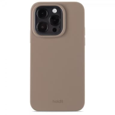 Holdit Silicone iPhone 15 Pro suojakuori (mokkaruskea)