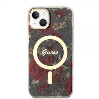 Guess iPhone 14 Kuori Flower MagSafe Kaki
