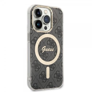 Guess iPhone 15 Pro Kuori 4G Pattern MagSafe Musta