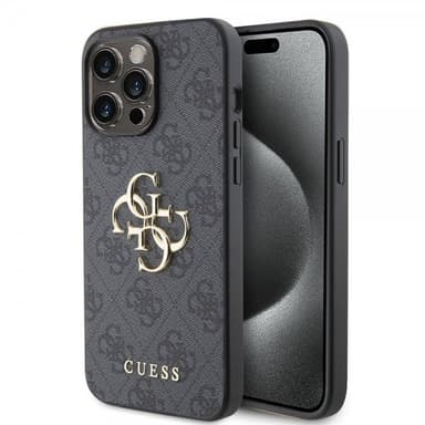 Guess iPhone 15 Pro Max Kuori 4G Logo Harmaa