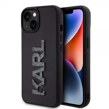 Karl Lagerfeld iPhone 15 Kuori 3D Rubber Karl Musta