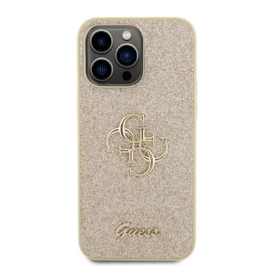 Guess iPhone 15 Pro Max Kuori Fixed Glitter Kulta