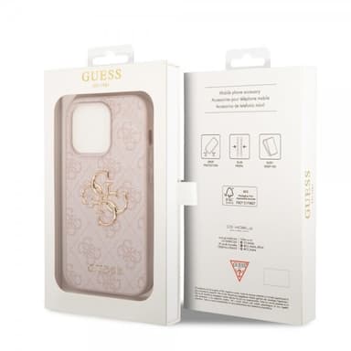 Guess iPhone 15 Pro Max Kuori 4G Logo Vaaleanpunainen