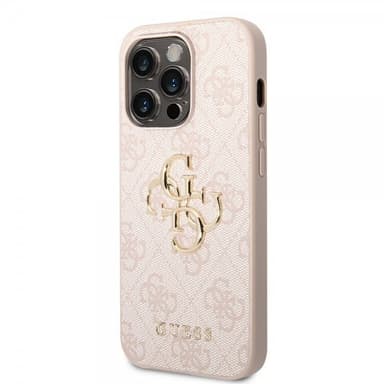 Guess iPhone 15 Pro Kuori 4G Logo Vaaleanpunainen