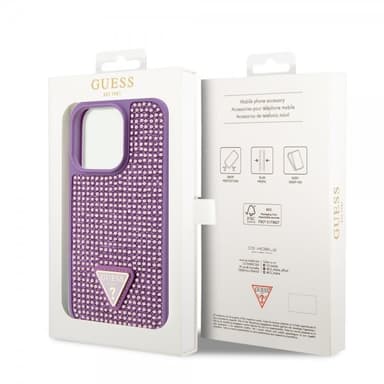 Guess iPhone 15 Pro Kuori Rhinestone Violetti