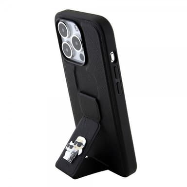 Karl Lagerfeld iPhone 15 Pro Max Kuori Grip Stand Function Musta