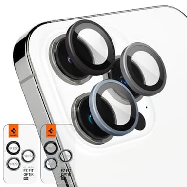 Spigen iPhone 14/15 Pro & Pro Max Kameran linssinsuojus GLAS.tR EZ Fit Optik Pro 2-pakkaus Zero One