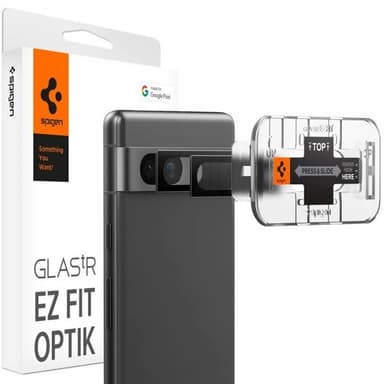 Spigen Google Pixel 7a Kameran linssinsuojus Glas.tR EZ Fit Optik 2-pakkaus Musta