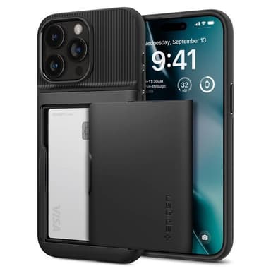 Spigen iPhone 15 Pro Max Kuori Slim Armor CS Musta