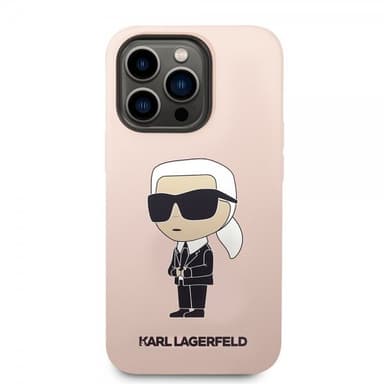 Karl Lagerfeld iPhone 15 Pro Kuori Ikonik NFT Vaaleanpunainen