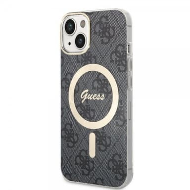 Guess iPhone 14 Kuori 4G Pattern MagSafe Musta