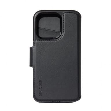 Decoded iPhone 15 Kotelo Leather Detachable Wallet Musta