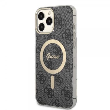Guess iPhone 13 Pro Max Kuori 4G Pattern MagSafe Musta
