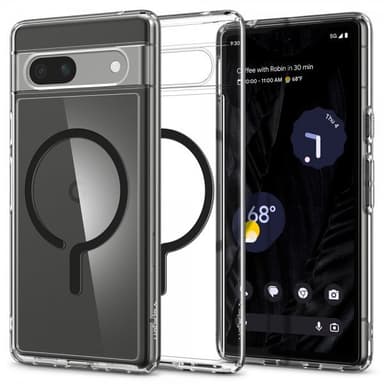 Spigen Google Pixel 7a Kuori Ultra Hybrid OneTap Ring MagFit Musta
