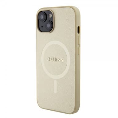 Guess iPhone 15 Plus Kuori Saffiano MagSafe Beige