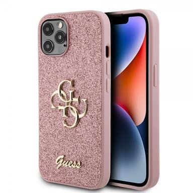 Guess iPhone 12/iPhone 12 Pro Kuori Fixed Glitter Vaaleanpunainen