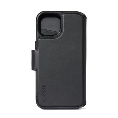 Decoded iPhone 15 Kotelo Leather Detachable Wallet Musta