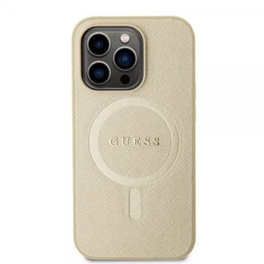 Guess iPhone 15 Pro Kuori Saffiano MagSafe Beige