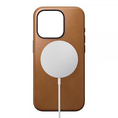 NOMAD iPhone 15 Pro Kuori Modern Leather Case English Tan