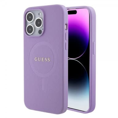 Guess iPhone 15 Pro Max Kuori Saffiano MagSafe Violetti