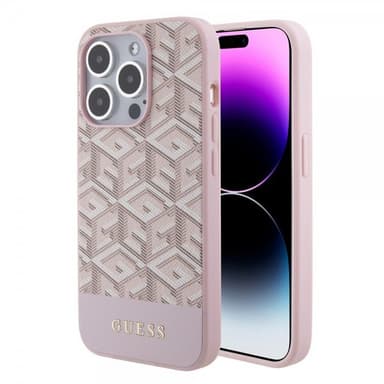 Guess iPhone 15 Pro Max Kuori G Cube MagSafe Vaaleanpunainen