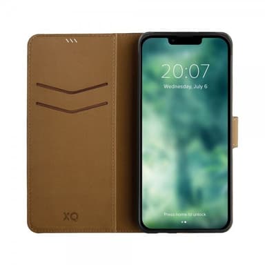 XQISIT iPhone 15 Kotelo Slim Wallet Selection Musta